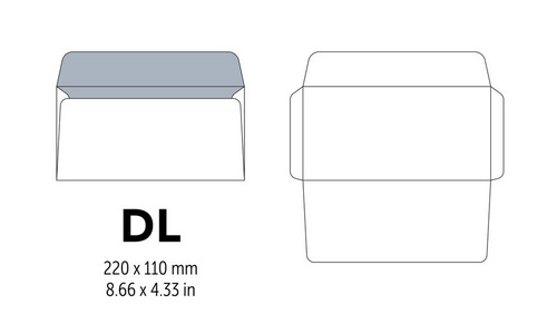 带有切割线的 a4a4 纸的信封 dl 模板