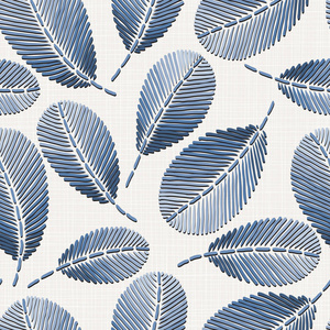 刺绣花卉无缝图案上的亚麻布纹理纺织家居装饰时尚面料. 仿造缝针照片