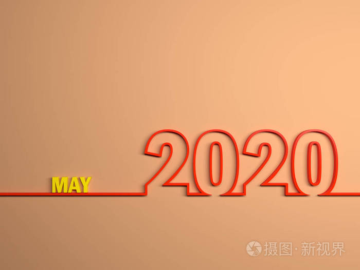 新年2020创意设计概念3渲染图像