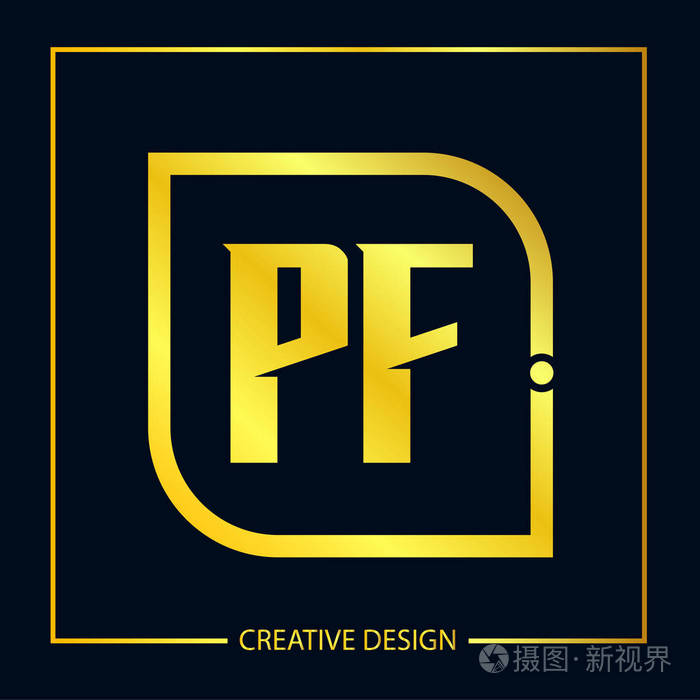 初始字母pf标志模板矢量设计