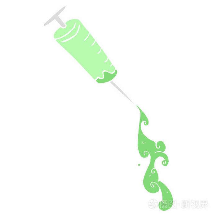 医用针头的平面彩色插图