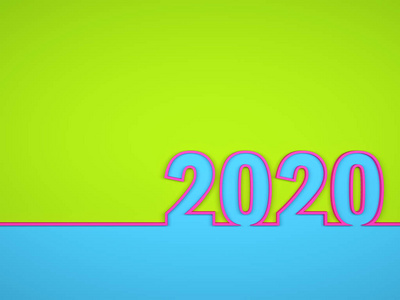 新年2020创意设计概念3渲染图像