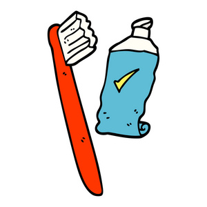 牙刷涂鸦手绘涂鸦式卡通牙刷和牙膏照片