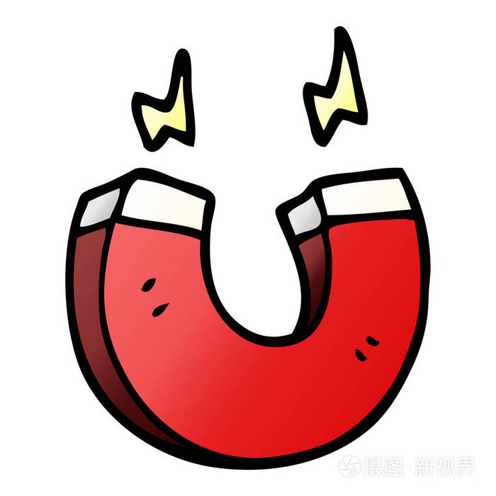 卡通涂鸦磁铁矢量插图