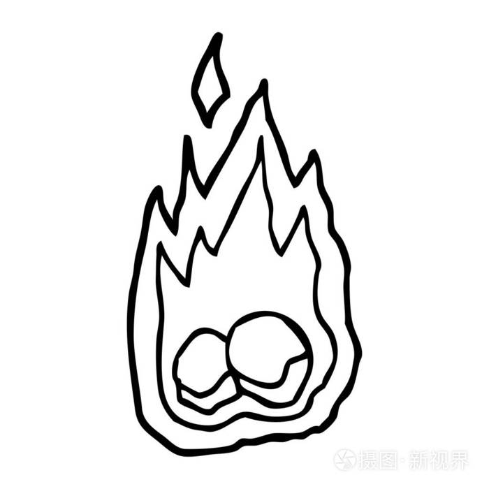 画线漫画鬼鬼祟祟燃烧万圣节煤炭