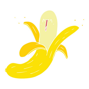 平色风格卡通疯狂快乐香蕉