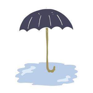 湿伞的平面彩色插图