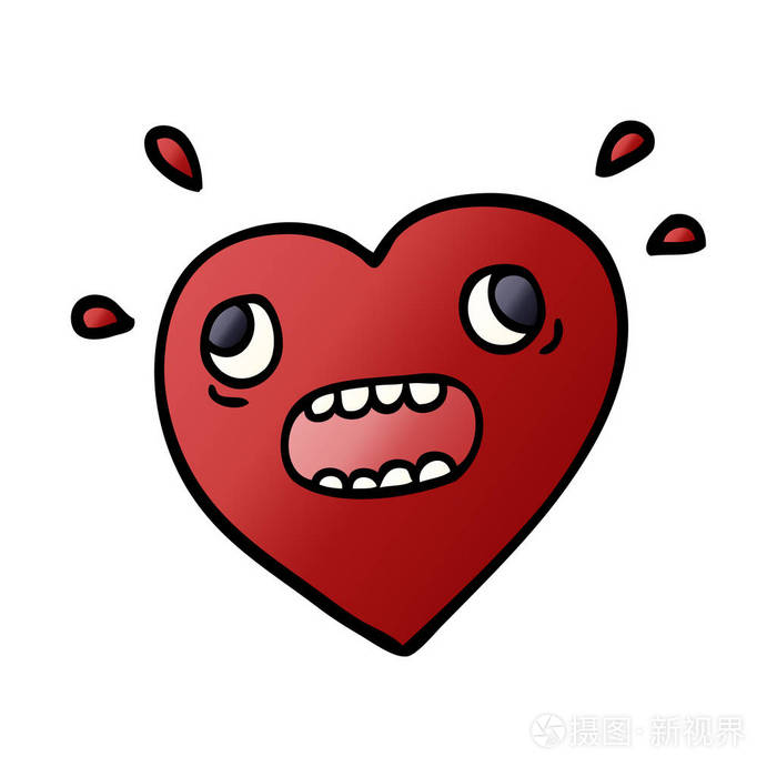 卡通涂鸦心脏恐慌