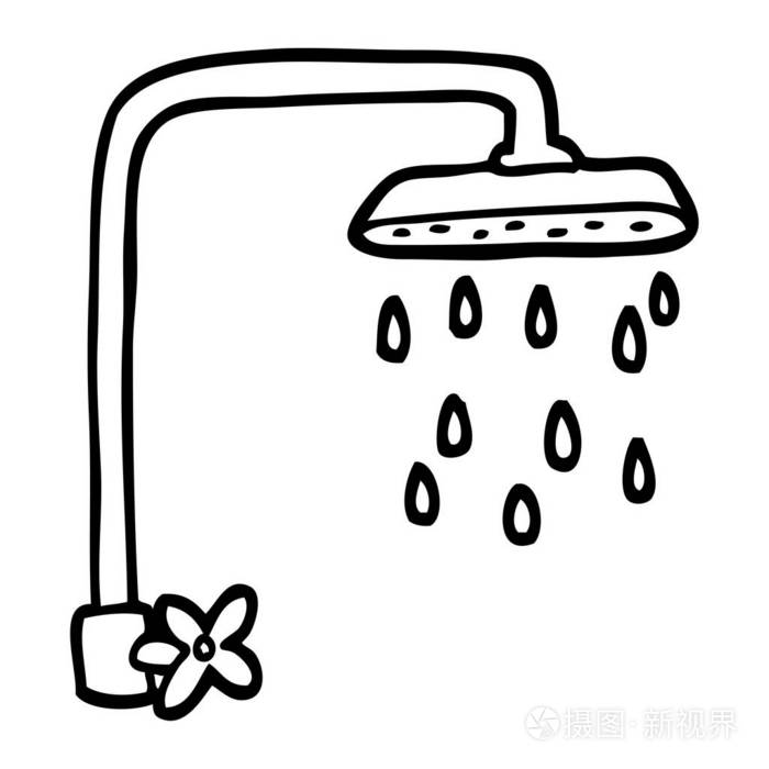 黑白卡通淋浴头插画 正版商用图片147az1 摄图新视界 黑白卡通淋浴头插画 正版商用图片147az1 摄图新视界