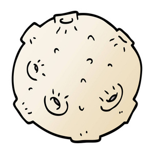 月亮与坑卡通涂鸦月亮与陨石坑照片