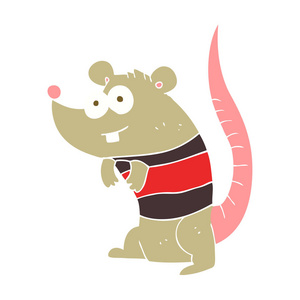 老鼠的平面彩色插图