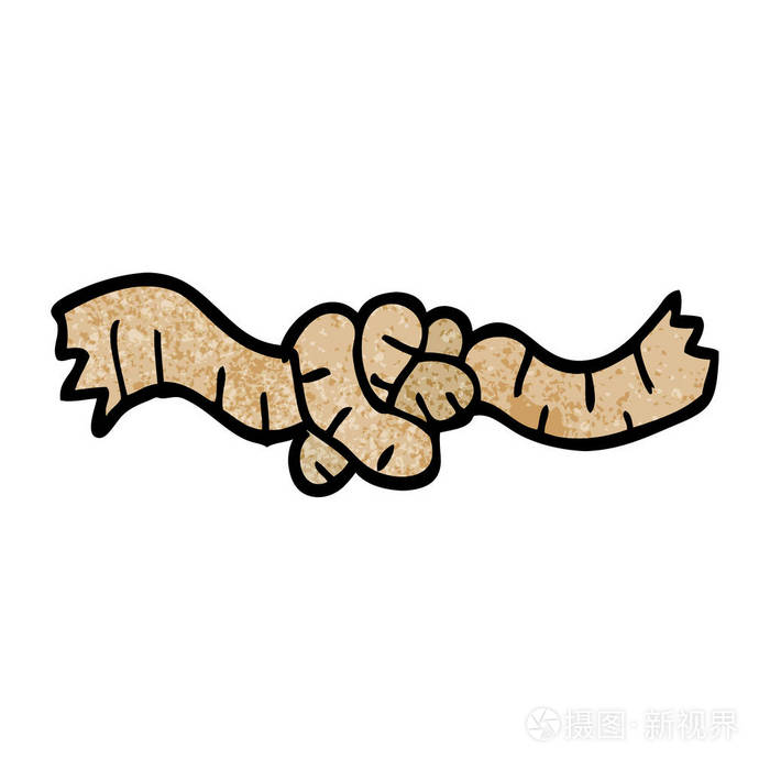卡通涂鸦系绳矢量插图