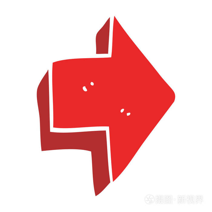 卡通涂鸦红色箭头