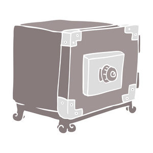 平色风格卡通传统保险箱照片