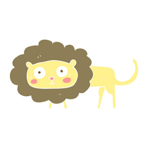 狮子的平面彩色插图