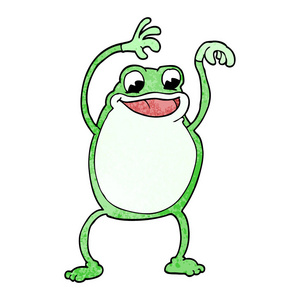 白色背景上的卡通涂鸦青蛙
