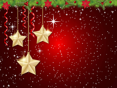 圣诞快乐，新年快乐，带有冬季装饰的矢量背景