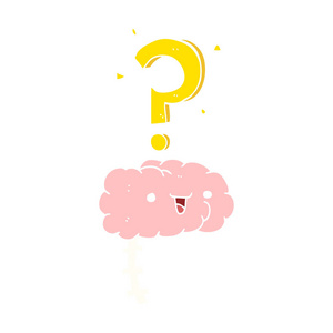 平色风格卡通好奇的大脑照片