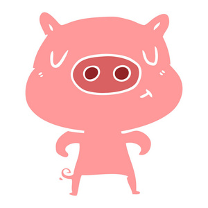 平色风格卡通内容猪