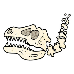 格朗格纹理插图卡通恐龙骨头