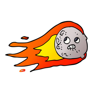 卡通涂鸦燃烧的小行星图片