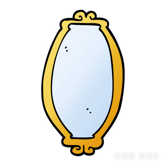 矢量梯度插图卡通镜