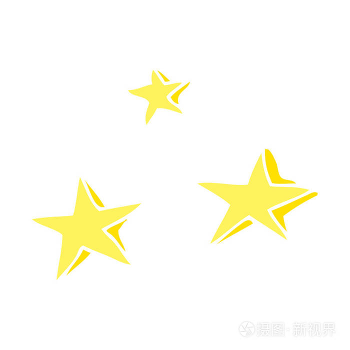 平面彩色插图装饰星星涂鸦