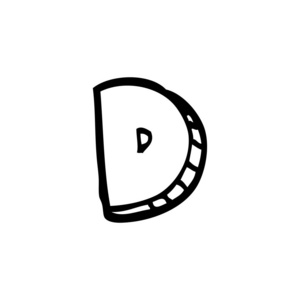 线图卡通字母d