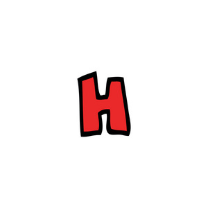 卡通涂鸦字母h