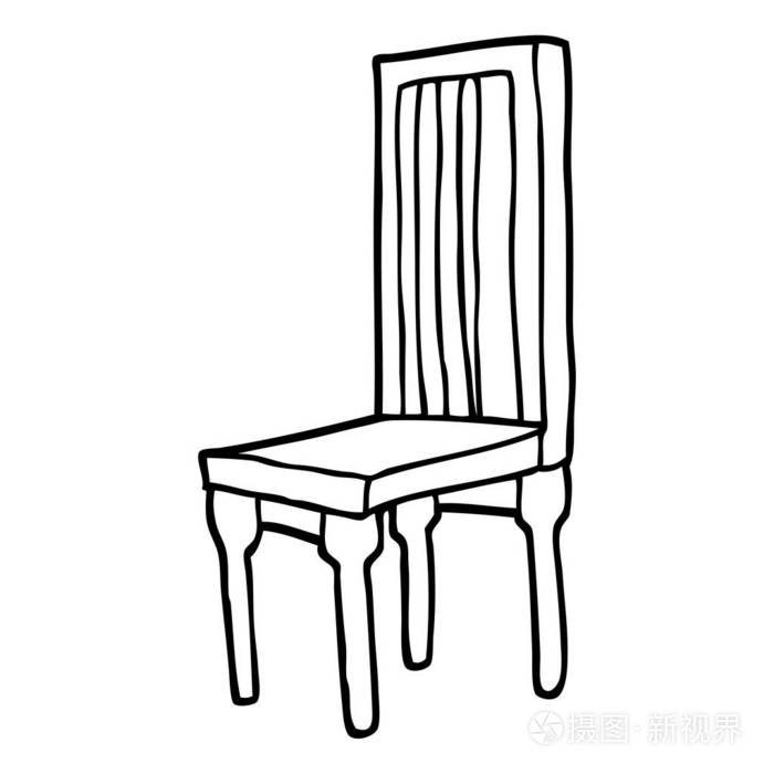 黑白卡通木椅