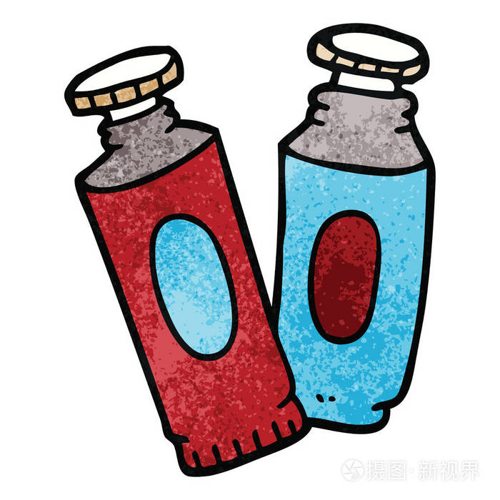 卡通涂鸦颜料管插画-正版商用图片147j1i-摄图新视界