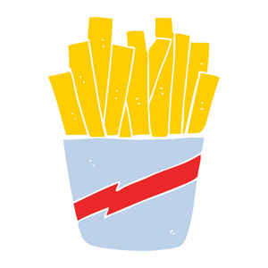 薯条盒平面彩色卡通薯条盒照片