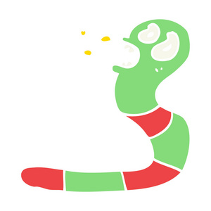 在白色背景上隔离的插图饿鱼和钩虫奇怪的小虫狡猾而饥饿的人钓到一条