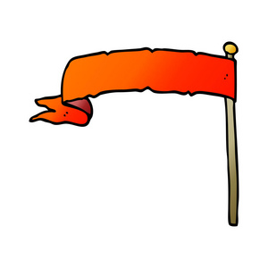 卡通涂鸦挥舞旗帜照片