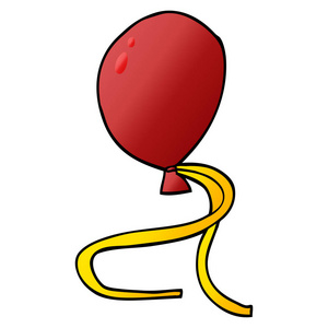卡通涂鸦红色气球