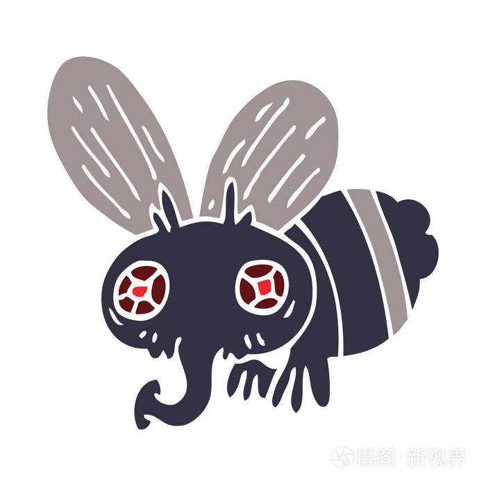 苍蝇的卡通涂鸦