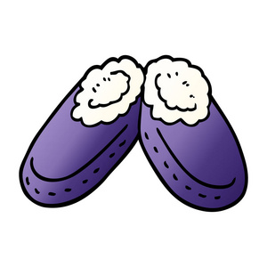 卡通涂鸦紫色拖鞋