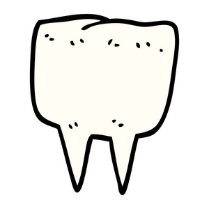 卡通涂鸦牙齿平面图标隔离在白色背景矢量插图