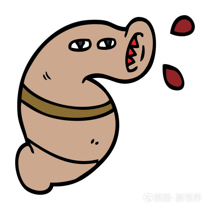 卡通涂鸦怪物水蛭