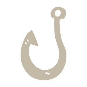 钩涂鸦平面彩色插图卡通鱼钩照片