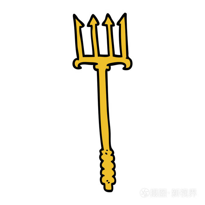 卡通涂鸦黄金三叉戟