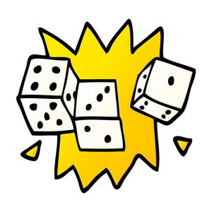 幸运卡通卡通涂鸦幸运骰子照片