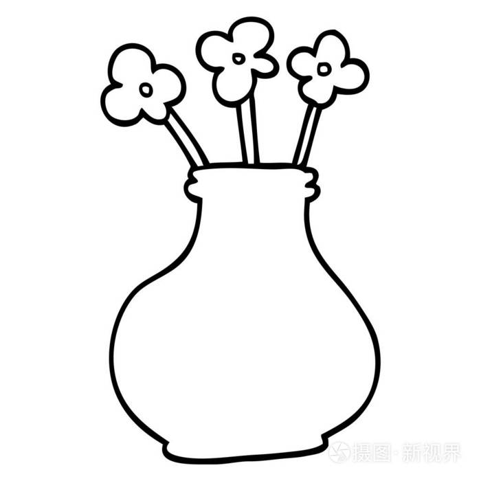线绘卡通花瓶插画 正版商用图片147mo6 摄图新视界