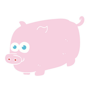 猪的平面彩色插图