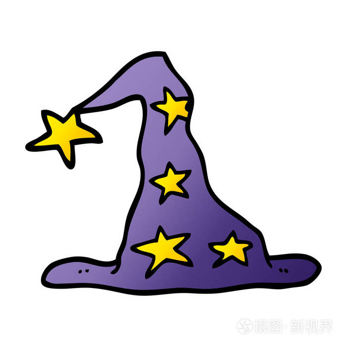 卡通涂鸦巫师帽