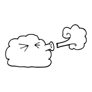 大风卡通画线卡通云吹大风照片