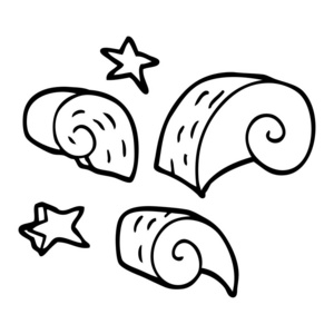 黑色螺旋线条装饰线条画卡通装饰螺旋元素照片