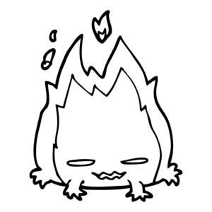 线绘卡通火妖照片