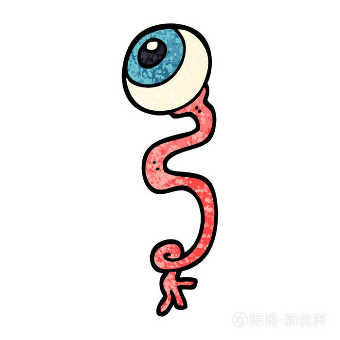 粗格纹理插图卡通眼球