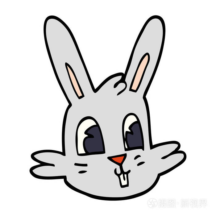 卡通涂鸦兔子脸